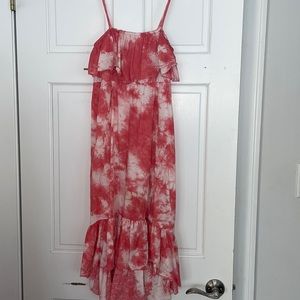 Beautees Girls size XL Ruffle top casual sun dress high to low front to back